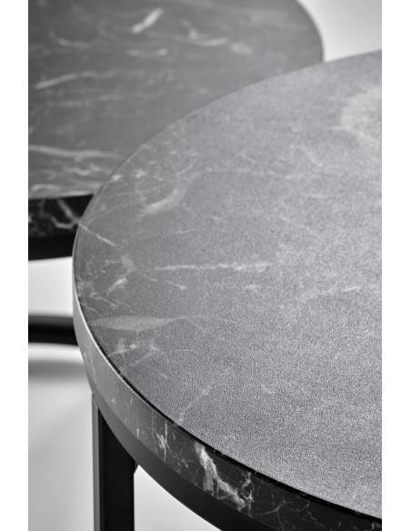 OREO zestaw dwóch ław czarny marmur / czarny (1p 1szt)