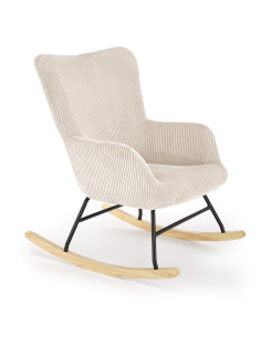 BELMIRO fotel wypoczynkowy z funkcją kołyski, kremowy
