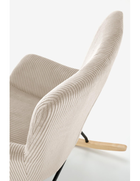 BELMIRO fotel wypoczynkowy z funkcją kołyski, kremowy