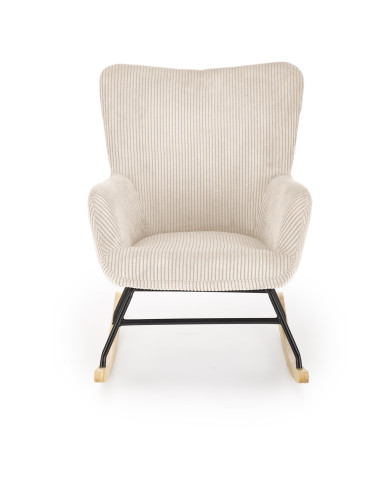 BELMIRO fotel wypoczynkowy z funkcją kołyski, kremowy