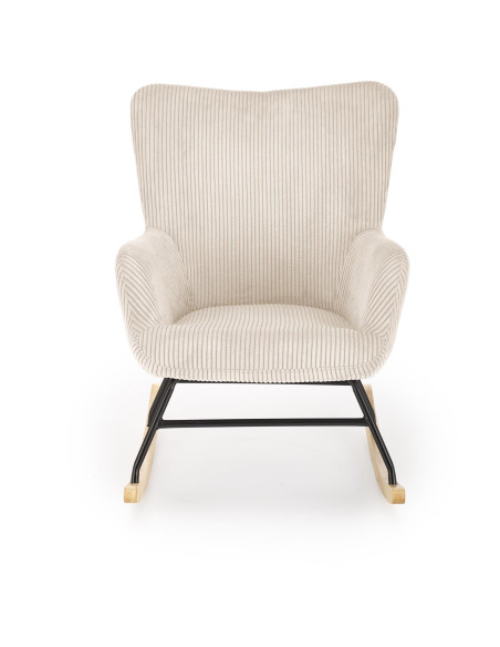 BELMIRO fotel wypoczynkowy z funkcją kołyski, kremowy