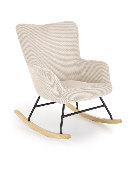 BELMIRO fotel wypoczynkowy z funkcją kołyski, kremowy