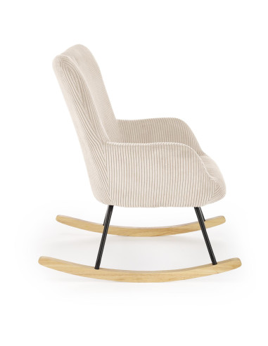 BELMIRO fotel wypoczynkowy z funkcją kołyski, kremowy