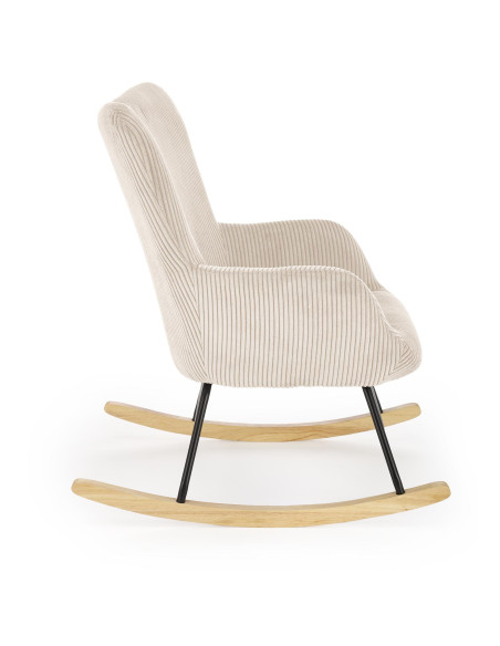 BELMIRO fotel wypoczynkowy z funkcją kołyski, kremowy