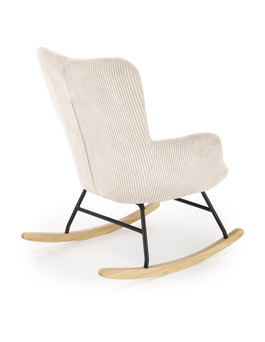 BELMIRO fotel wypoczynkowy z funkcją kołyski, kremowy