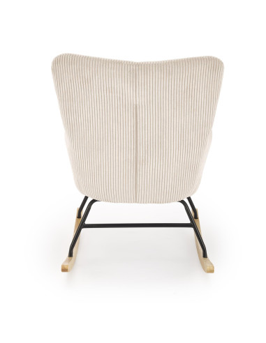 BELMIRO fotel wypoczynkowy z funkcją kołyski, kremowy