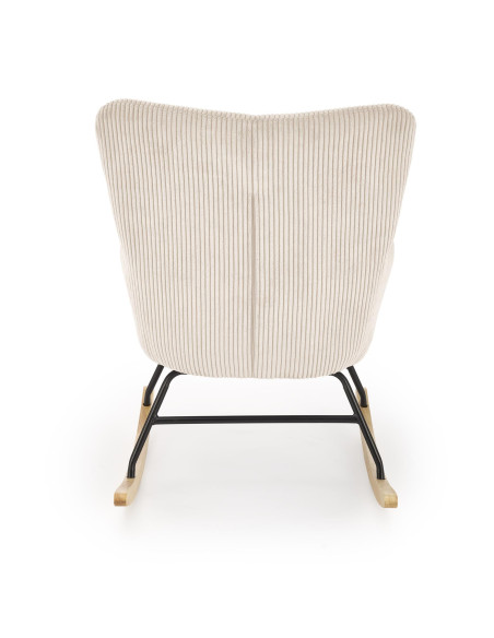 BELMIRO fotel wypoczynkowy z funkcją kołyski, kremowy