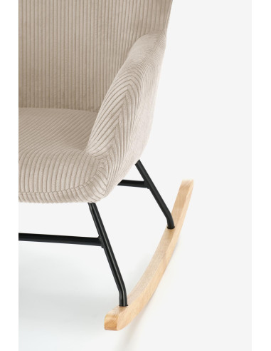 BELMIRO fotel wypoczynkowy z funkcją kołyski, kremowy