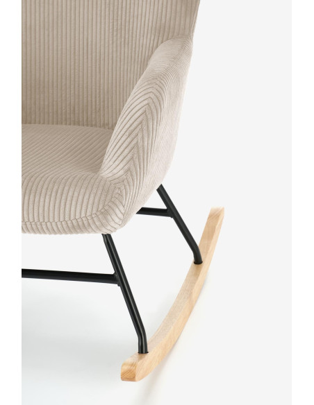 BELMIRO fotel wypoczynkowy z funkcją kołyski, kremowy