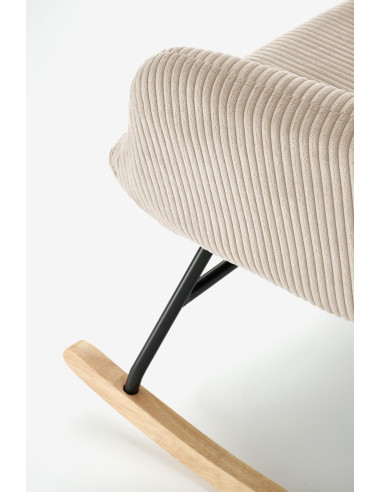 BELMIRO fotel wypoczynkowy z funkcją kołyski, kremowy