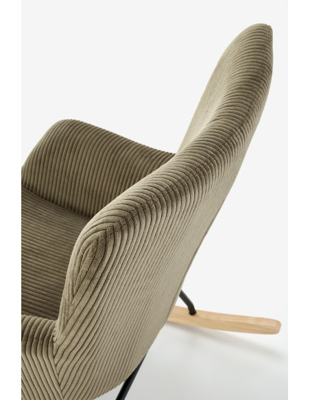 BELMIRO fotel wypoczynkowy z funkcją kołyski, oliwkowy