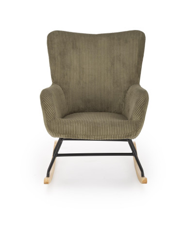 BELMIRO fotel wypoczynkowy z funkcją kołyski, oliwkowy