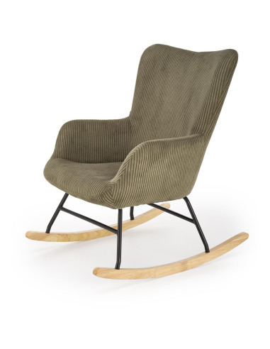 BELMIRO fotel wypoczynkowy z funkcją kołyski, oliwkowy