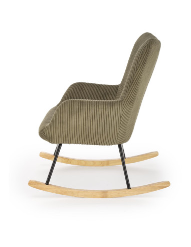 BELMIRO fotel wypoczynkowy z funkcją kołyski, oliwkowy