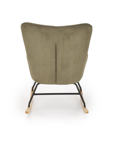 BELMIRO fotel wypoczynkowy z funkcją kołyski, oliwkowy