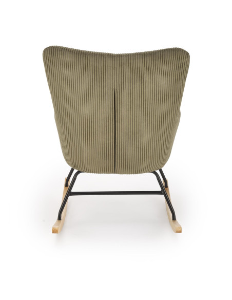 BELMIRO fotel wypoczynkowy z funkcją kołyski, oliwkowy