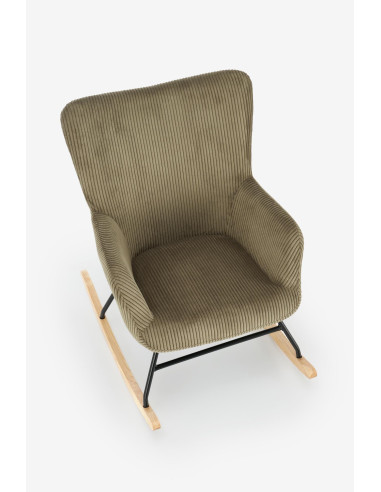 BELMIRO fotel wypoczynkowy z funkcją kołyski, oliwkowy