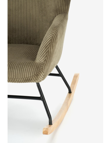 BELMIRO fotel wypoczynkowy z funkcją kołyski, oliwkowy