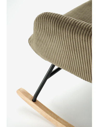 BELMIRO fotel wypoczynkowy z funkcją kołyski, oliwkowy