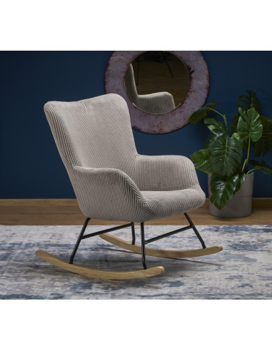 BELMIRO fotel wypoczynkowy z funkcją kołyski, popielaty