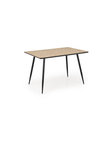 BERTO Stół 120/80/77 cm Blat Naturalny Jodełka Nogi Stalowe | Elegancki Styl