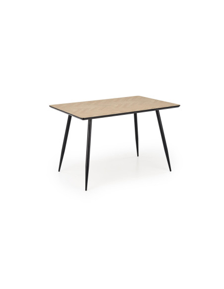 BERTO Stół 120/80/77 cm Blat Naturalny Jodełka Nogi Stalowe | Elegancki Styl