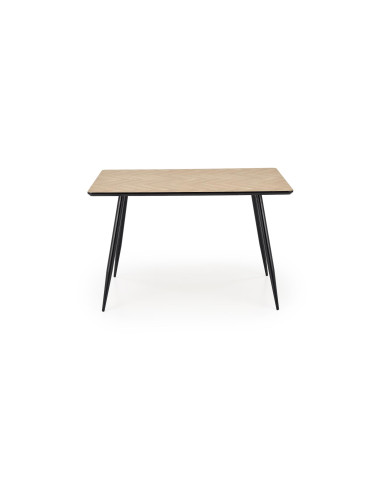 BERTO Stół 120/80/77 cm Blat Naturalny Jodełka Nogi Stalowe | Elegancki Styl