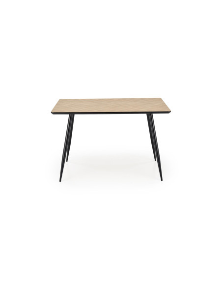 BERTO Stół 120/80/77 cm Blat Naturalny Jodełka Nogi Stalowe | Elegancki Styl