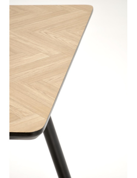 BERTO Stół 120/80/77 cm Blat Naturalny Jodełka Nogi Stalowe | Elegancki Styl