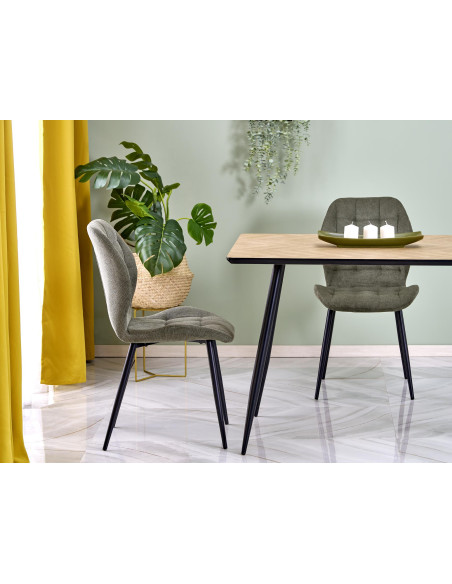 BERTO Stół 120/80/77 cm Blat Naturalny Jodełka Nogi Stalowe | Elegancki Styl