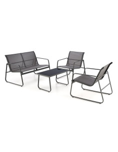 CONOR zestaw ogrodowy ( sofa + fotel 2x + ława ), ciemny popiel / jasny popiel