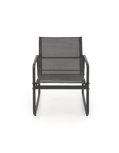 CONOR Zestaw Ogrodowy Popielaty | Sofa, 2 Fotele, Stolik 75x45x41 - Wygodny