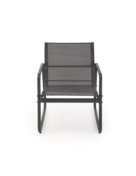 CONOR Zestaw Ogrodowy Popielaty | Sofa, 2 Fotele, Stolik 75x45x41 - Wygodny