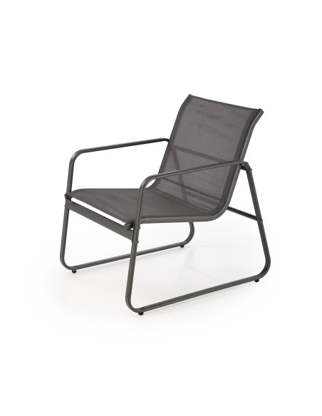 CONOR Zestaw Ogrodowy Popielaty | Sofa, 2 Fotele, Stolik 75x45x41 - Wygodny