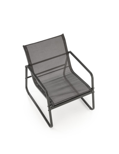 CONOR Zestaw Ogrodowy Popielaty | Sofa, 2 Fotele, Stolik 75x45x41 - Wygodny