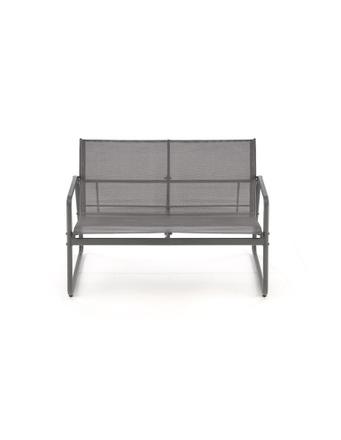 CONOR Zestaw Ogrodowy Popielaty | Sofa, 2 Fotele, Stolik 75x45x41 - Wygodny