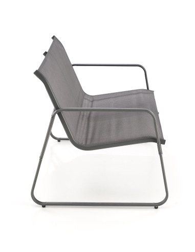 CONOR Zestaw Ogrodowy Popielaty | Sofa, 2 Fotele, Stolik 75x45x41 - Wygodny