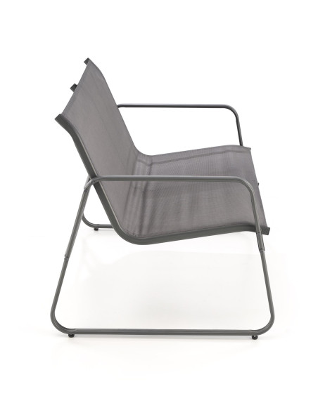 CONOR Zestaw Ogrodowy Popielaty | Sofa, 2 Fotele, Stolik 75x45x41 - Wygodny