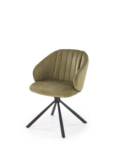 K533 krzesło nogi - czarne, siedzisko - oliwkowe