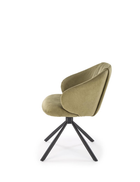 K533 krzesło nogi - czarne, siedzisko - oliwkowe