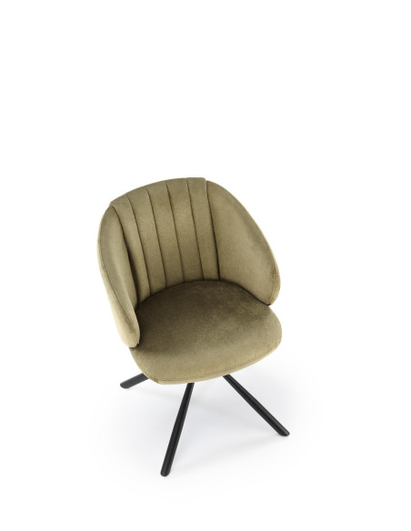 K533 krzesło nogi - czarne, siedzisko - oliwkowe