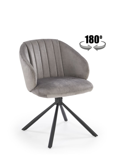 K533 krzesło nogi - czarne, siedzisko - popielate