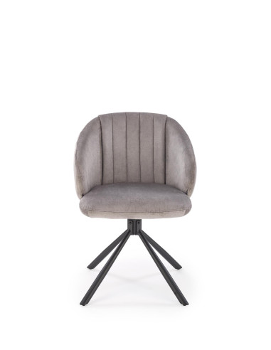 K533 krzesło nogi - czarne, siedzisko - popielate