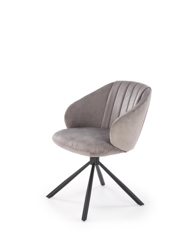 K533 krzesło nogi - czarne, siedzisko - popielate