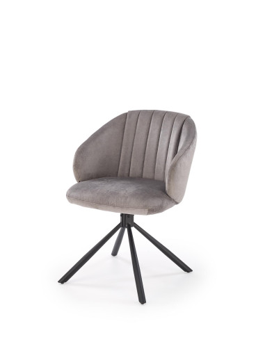 K533 krzesło nogi - czarne, siedzisko - popielate