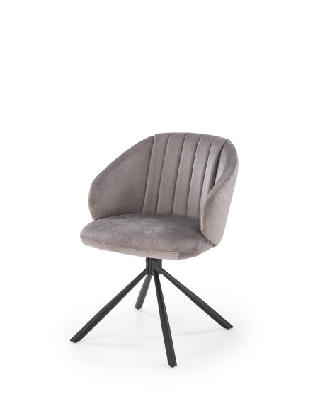 K533 krzesło nogi - czarne, siedzisko - popielate