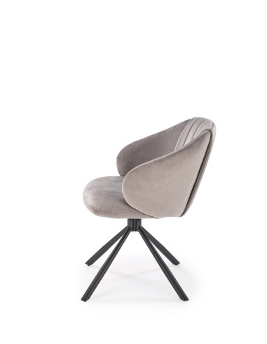 K533 krzesło nogi - czarne, siedzisko - popielate