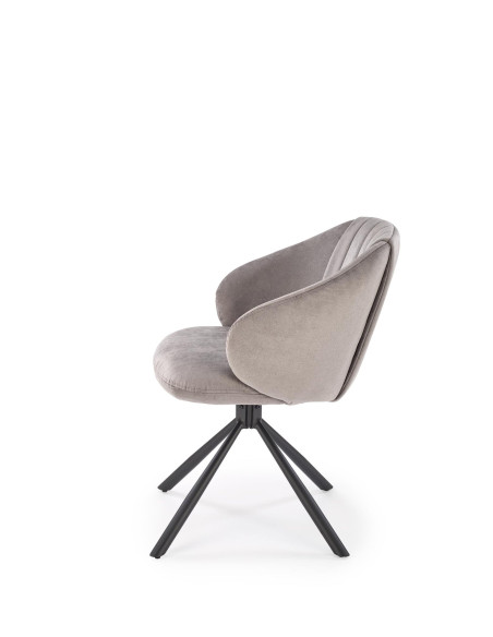 K533 krzesło nogi - czarne, siedzisko - popielate