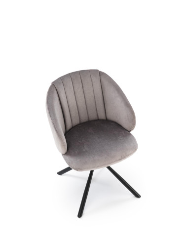 K533 krzesło nogi - czarne, siedzisko - popielate