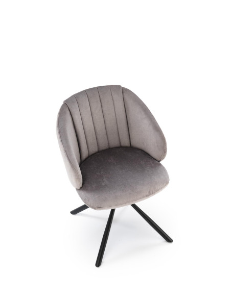 K533 krzesło nogi - czarne, siedzisko - popielate